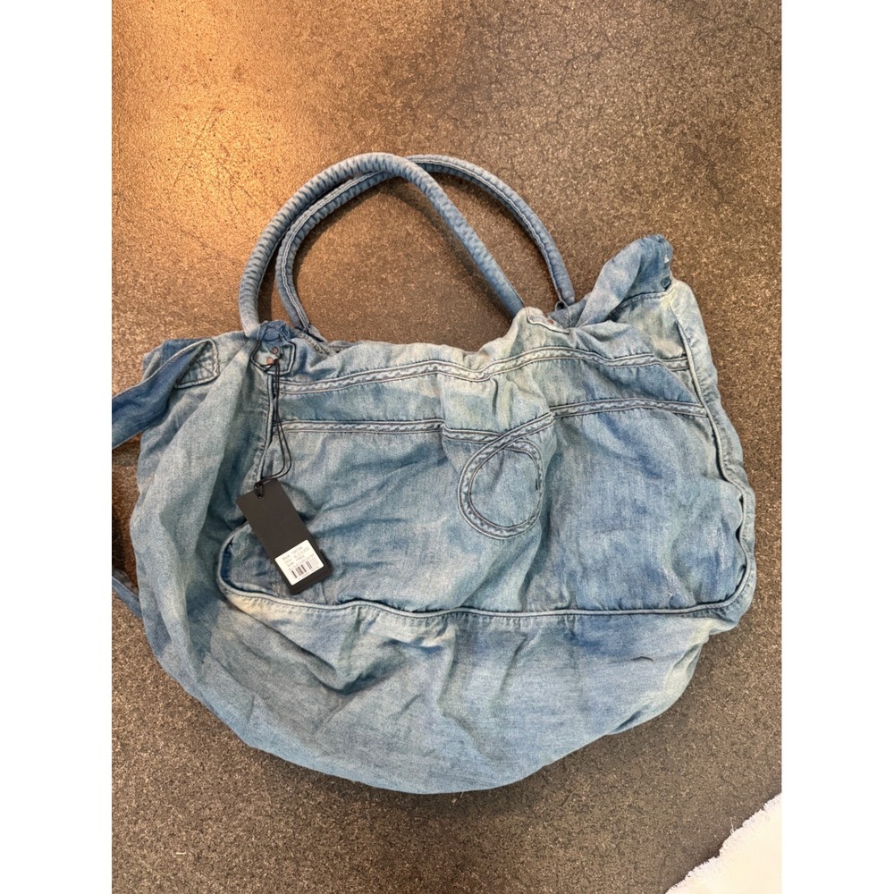 One Teaspoon Blue Suede Overnighter Denim Tote Bag Crossbody 19575A NWT - Picture 3 of 6